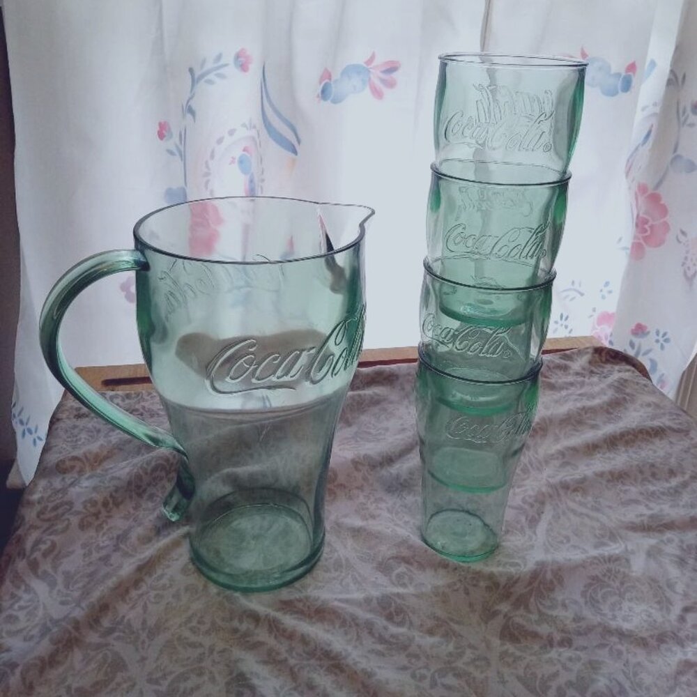 Coca Cola 4 Glass and Pitcher Set